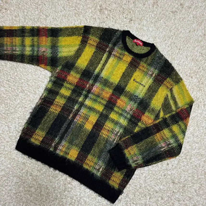 [BUNJANG] Supreme Mohair Check Knit Sweater / 슈프림 모헤어 체크 니트
