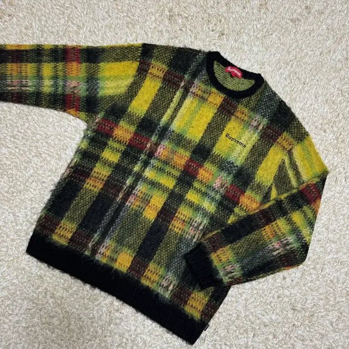 [BUNJANG] Supreme Mohair Check Knit Sweater / 슈프림 모헤어 체크 니트