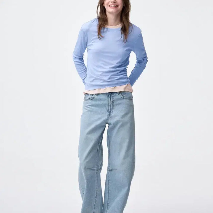 [BUNJANG] GU Barrel Leg Jeans Women&