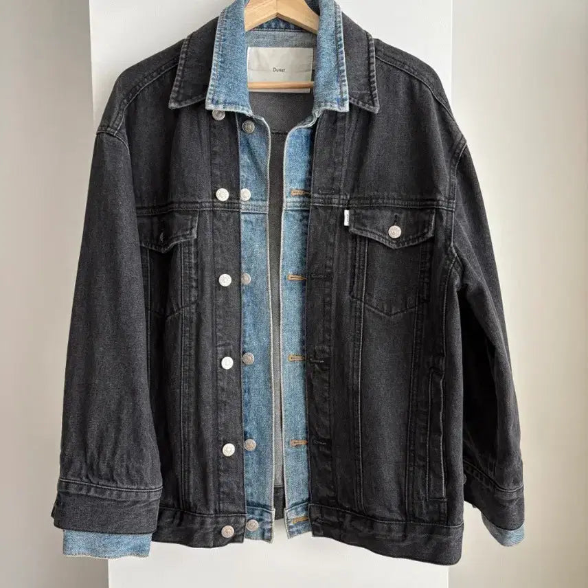 [BUNJANG] DUNST Double Layer Denim Oversized Trucker Jacket / 던스트 더블 레이어 데님 오버핏 트러커 자켓