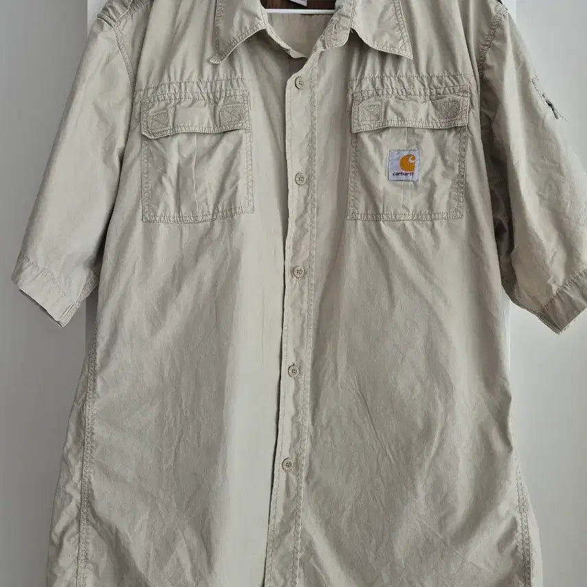 [BUNJANG] Carhartt Half Sleeve Work Shirt Beige XL / 칼하트 샤브락 연베이지 반팔 워크셔츠