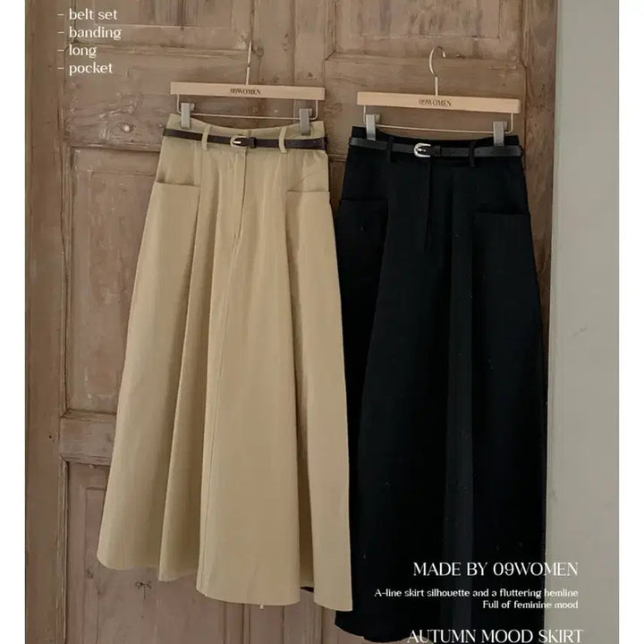 [BUNJANG] Gongu Woman Black Long Skirt Plus Size / 공구우먼 블랙 롱스커트 빅사이즈