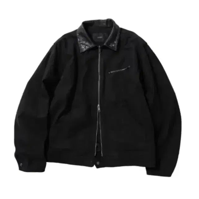 [BUNJANG] ETCE Leather Collar Work Jacket Black S / ETCE 레더 카라 워크 자켓 블랙 s