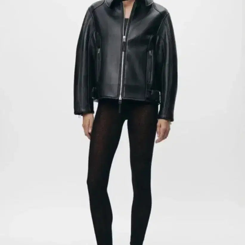 [BUNJANG] ZARA Faux Leather Jacket / 자라 페이크 레더자켓 가죽자켓 라이더자켓