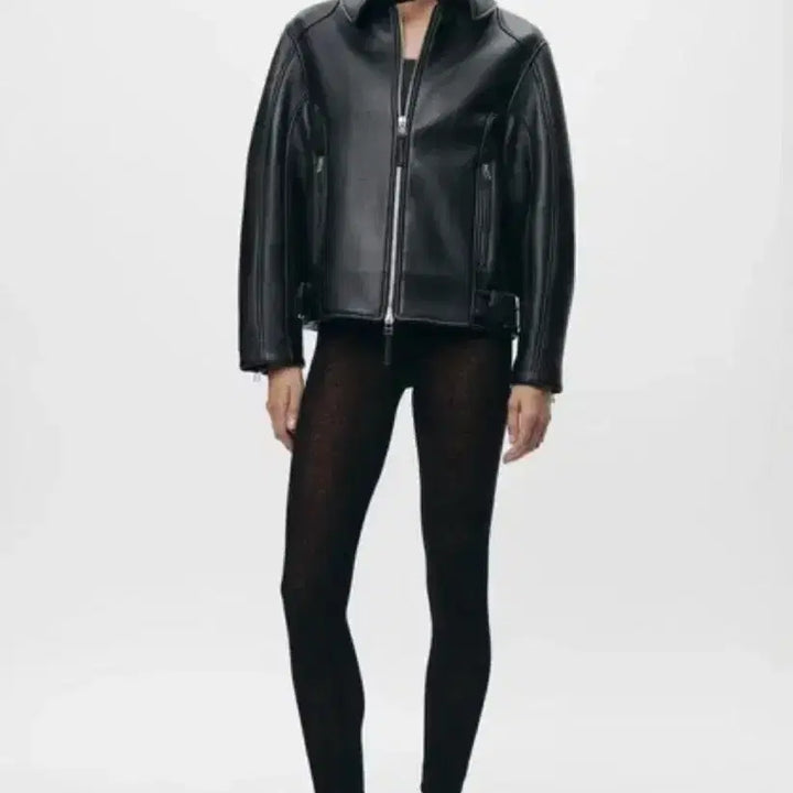[BUNJANG] ZARA Faux Leather Jacket / 자라 페이크 레더자켓 가죽자켓 라이더자켓