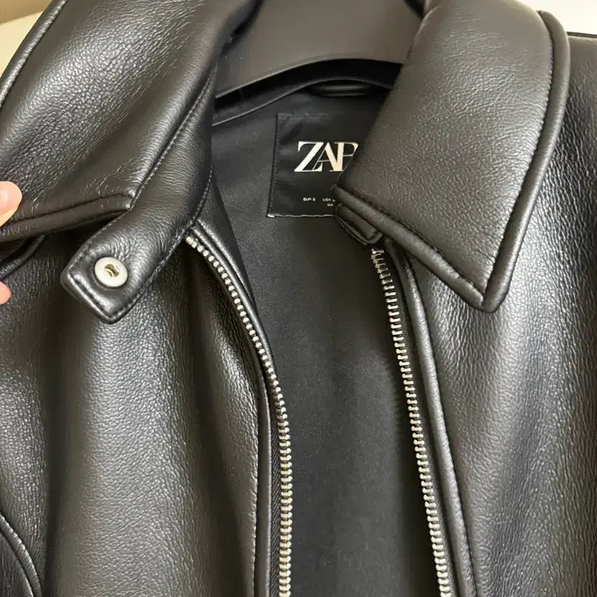 [BUNJANG] ZARA Faux Leather Jacket / 자라 페이크 레더자켓 가죽자켓 라이더자켓