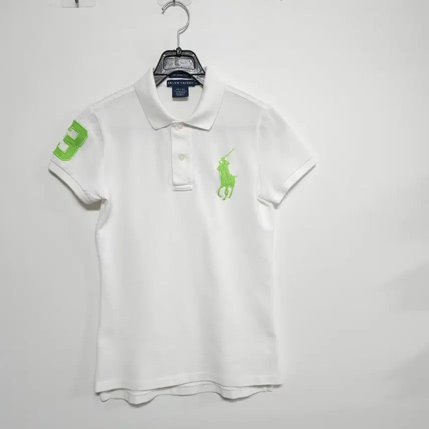 [BUNJANG] Ralph Lauren Big Pony Polo Shirt / 폴로 랄프로렌 빅포니 카라티 화이트 네온그린 / Ralph Lauren