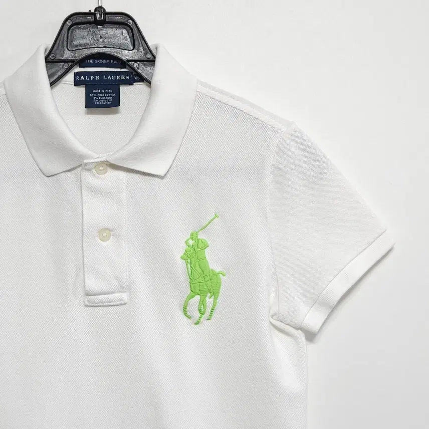 [BUNJANG] Ralph Lauren Big Pony Polo Shirt / 폴로 랄프로렌 빅포니 카라티 화이트 네온그린 / Ralph Lauren