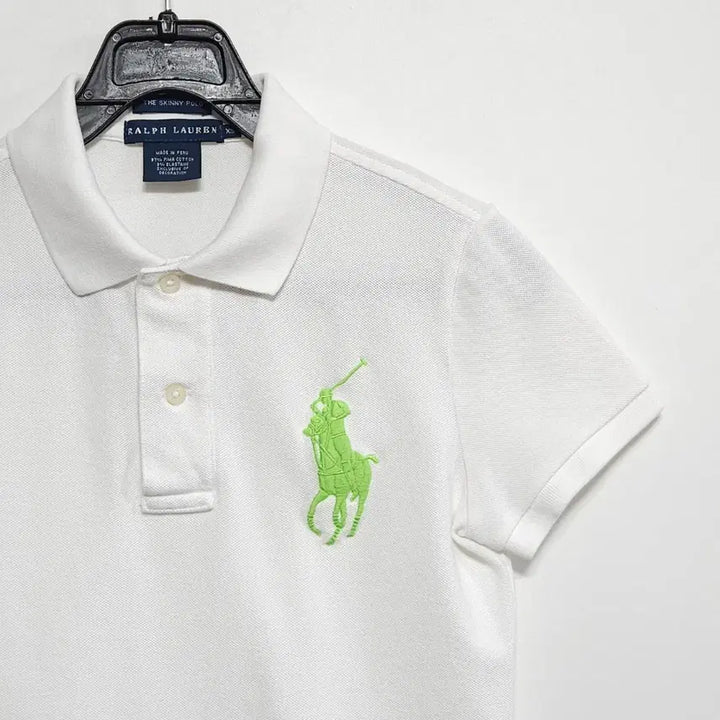 [BUNJANG] Ralph Lauren Big Pony Polo Shirt / 폴로 랄프로렌 빅포니 카라티 화이트 네온그린 / Ralph Lauren