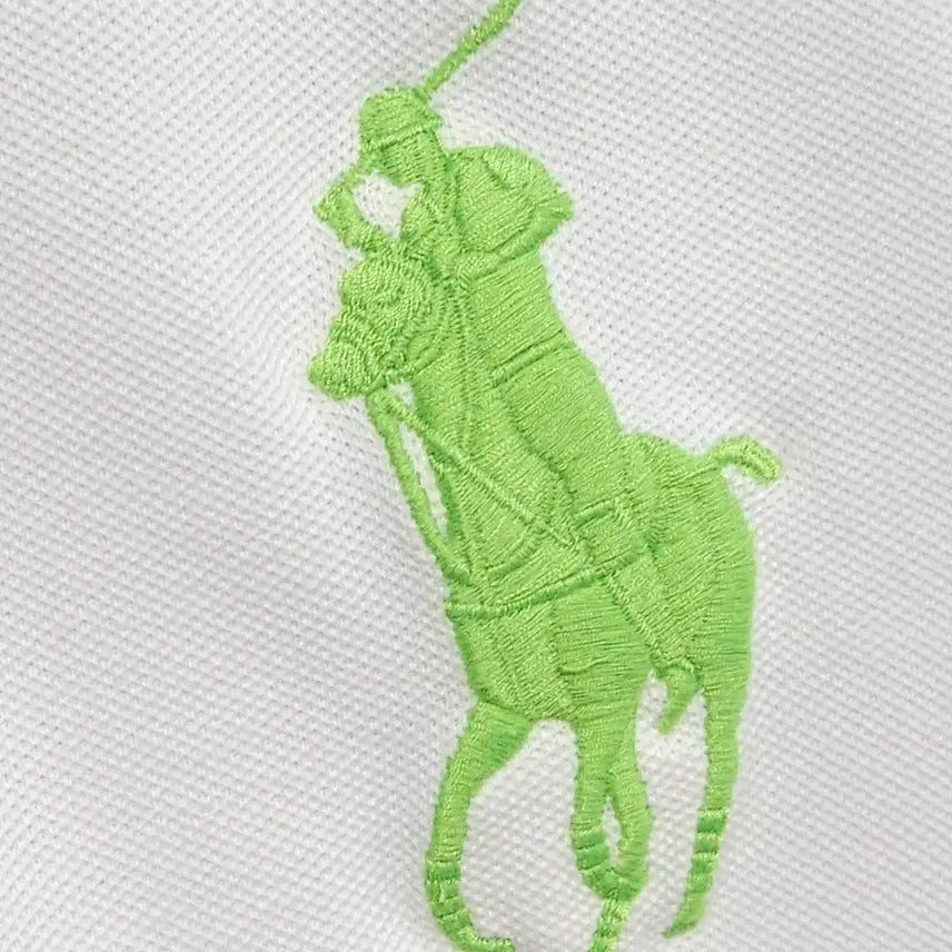 [BUNJANG] Ralph Lauren Big Pony Polo Shirt / 폴로 랄프로렌 빅포니 카라티 화이트 네온그린 / Ralph Lauren