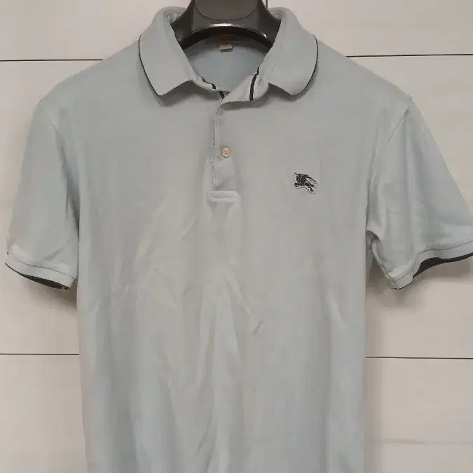 [BUNJANG] Burberry Cotton T-shirt Sky Blue (M) / 버버리 코튼 티셔츠 하늘색 M사이즈