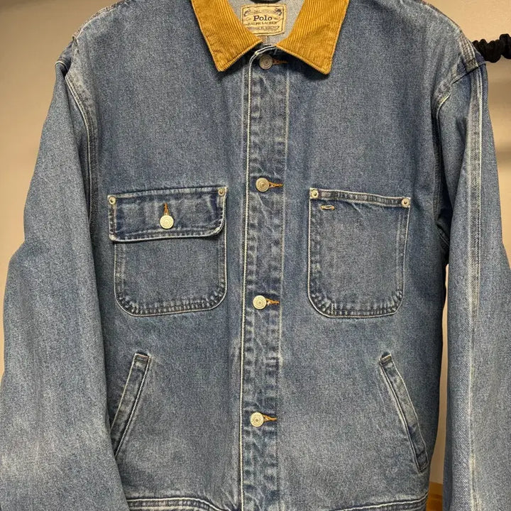 [BUNJANG] Polo Dungaree Denim Jacket - Mid-Blue - Size L / [L] 폴로 덩가리 자켓(데님 자켓) 중청 새상품급