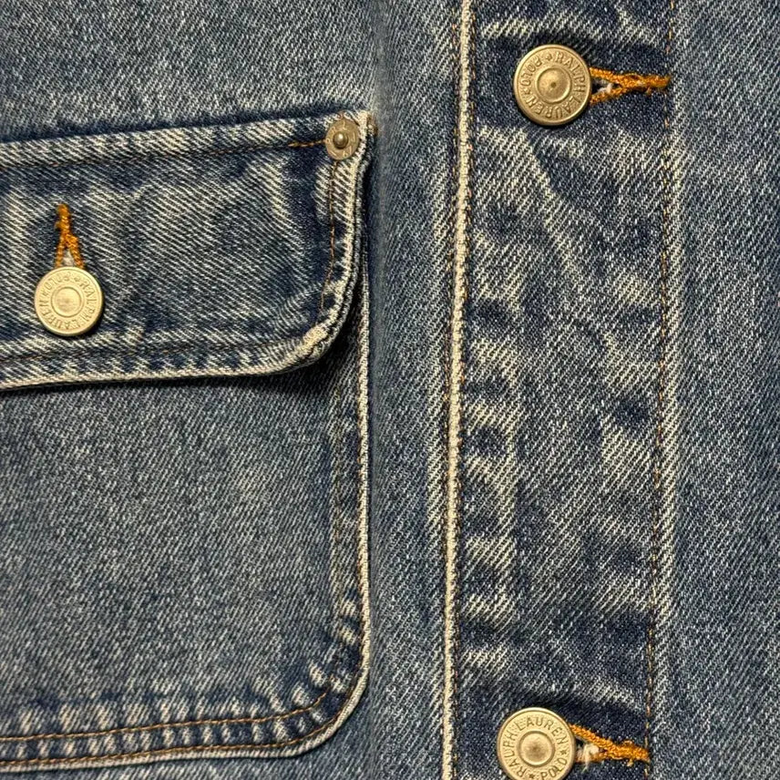 [BUNJANG] Polo Dungaree Denim Jacket - Mid-Blue - Size L / [L] 폴로 덩가리 자켓(데님 자켓) 중청 새상품급