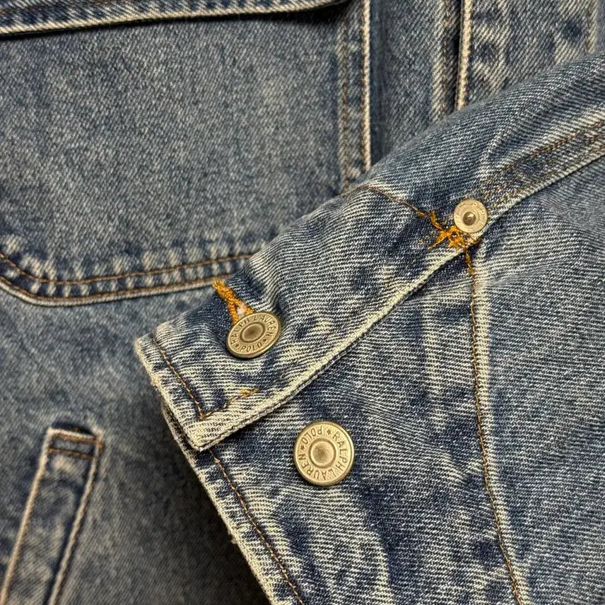 [BUNJANG] Polo Dungaree Denim Jacket - Mid-Blue - Size L / [L] 폴로 덩가리 자켓(데님 자켓) 중청 새상품급