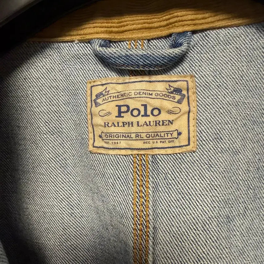 [BUNJANG] Polo Dungaree Denim Jacket - Mid-Blue - Size L / [L] 폴로 덩가리 자켓(데님 자켓) 중청 새상품급