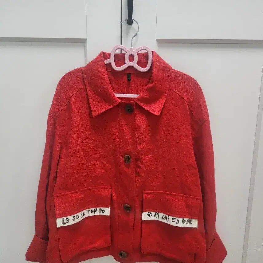 [BUNJANG] Benetton Red Lettering Point Jacket / 베네통 레드 자켓 + 레터링 포인트