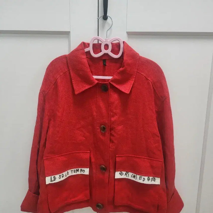 [BUNJANG] Benetton Red Lettering Point Jacket / 베네통 레드 자켓 + 레터링 포인트