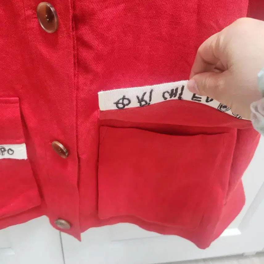 [BUNJANG] Benetton Red Lettering Point Jacket / 베네통 레드 자켓 + 레터링 포인트