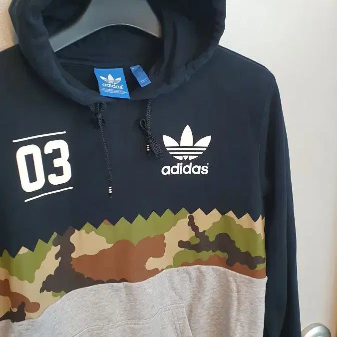 [BUNJANG] Adidas Camo Color Block Hoodie 105 / 아디다스 카모 배색 후드티105