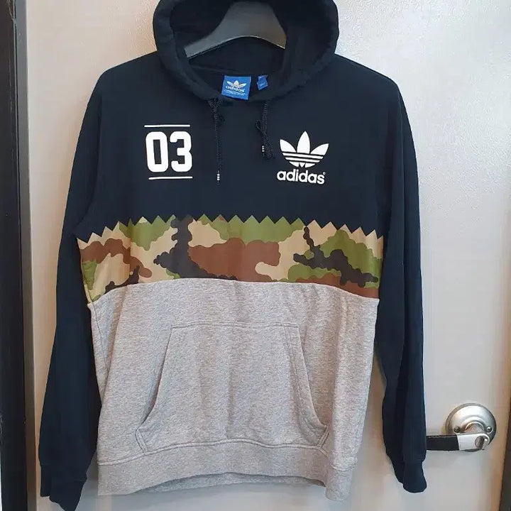 [BUNJANG] Adidas Camo Color Block Hoodie 105 / 아디다스 카모 배색 후드티105