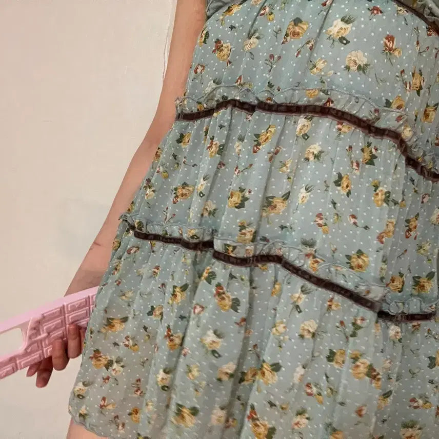 [BUNJANG] Moodbridge Chiffon Floral Bustier / 무드브릿지 쉬폰 뷔스티에 판매합니다