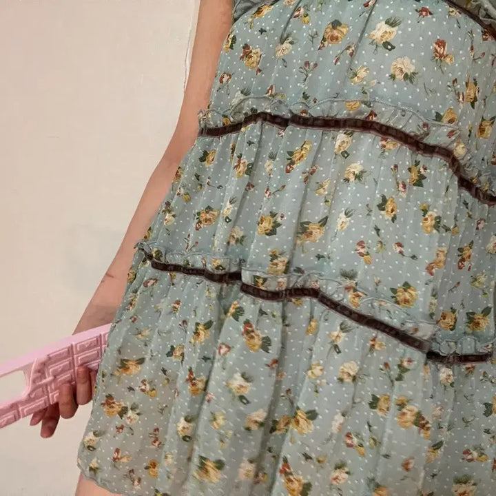 [BUNJANG] Moodbridge Chiffon Floral Bustier / 무드브릿지 쉬폰 뷔스티에 판매합니다