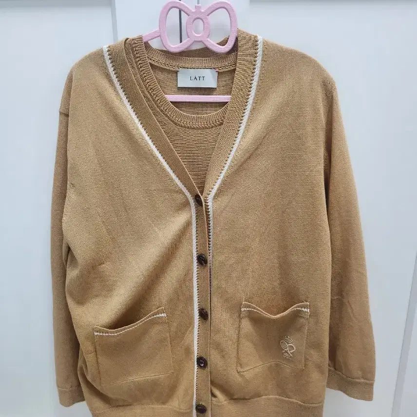[BUNJANG] Raat Brown Cardigan Set / 래트 브라운 가디건 세트