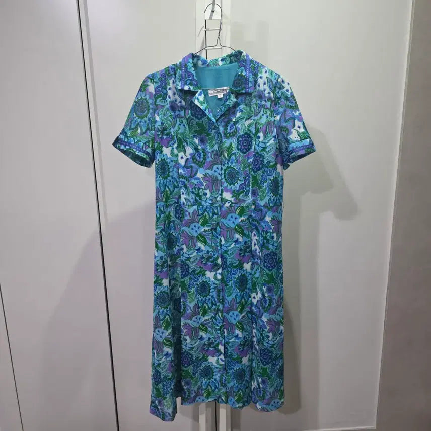 [BUNJANG] Choi Bok Ho Floral Pattern Short Sleeve Dress / 최복호 고급 플라워 패턴 반팔 원피스