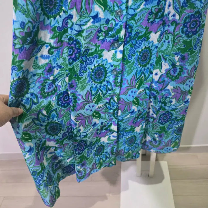 [BUNJANG] Choi Bok Ho Floral Pattern Short Sleeve Dress / 최복호 고급 플라워 패턴 반팔 원피스