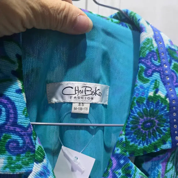 [BUNJANG] Choi Bok Ho Floral Pattern Short Sleeve Dress / 최복호 고급 플라워 패턴 반팔 원피스
