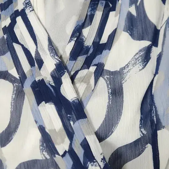[BUNJANG] Crokydile Blue Tone Short Sleeve Long Dress / 크로크다일 반팔 원피스 블루톤