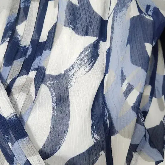 [BUNJANG] Crokydile Blue Tone Short Sleeve Long Dress / 크로크다일 반팔 원피스 블루톤