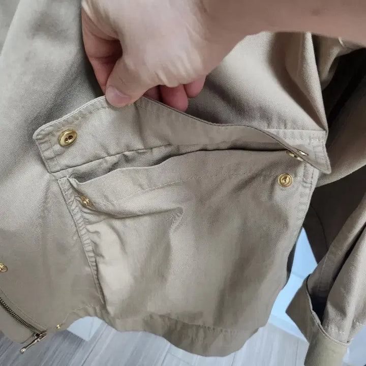 [BUNJANG] System Beige Bomber Jacket / 시스템 카라 배색 봄버 자켓 베이지