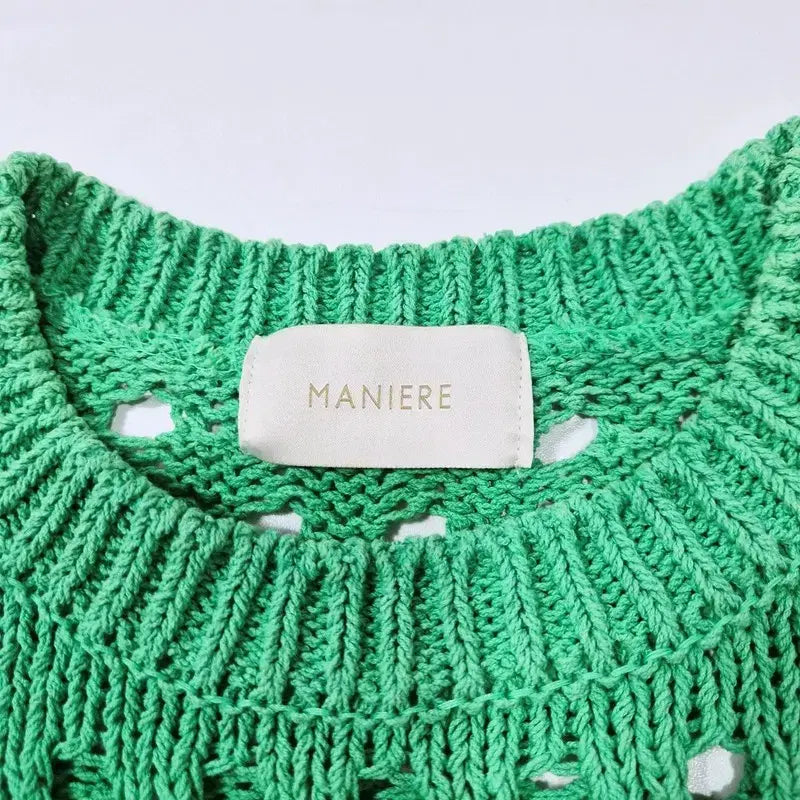 [BUNJANG] MANIERE Punching Short Sleeve Knit / MANIERE 펀칭 반팔 니트