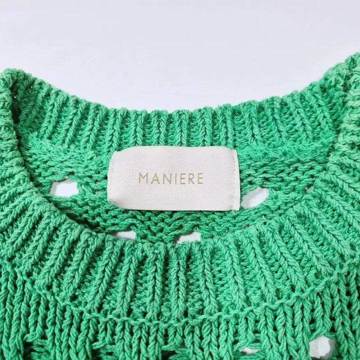 [BUNJANG] MANIERE Punching Short Sleeve Knit / MANIERE 펀칭 반팔 니트