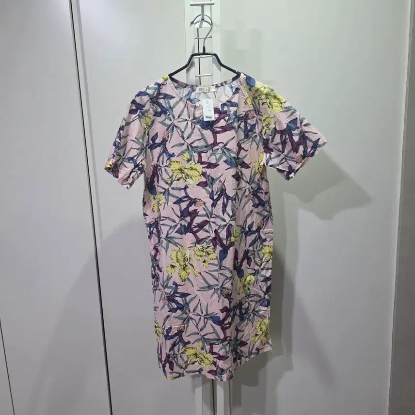 [BUNJANG] Soloist Flower Pattern Long Dress / 솔로이스트 플라워 반팔 롱 원피스 핑크