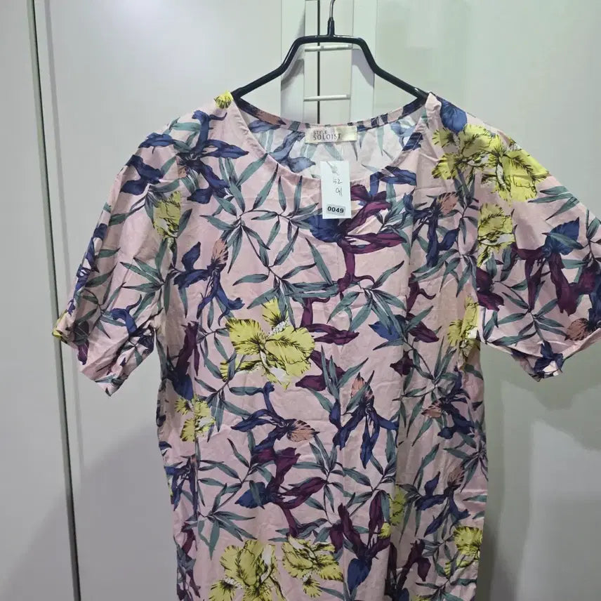 [BUNJANG] Soloist Flower Pattern Long Dress / 솔로이스트 플라워 반팔 롱 원피스 핑크