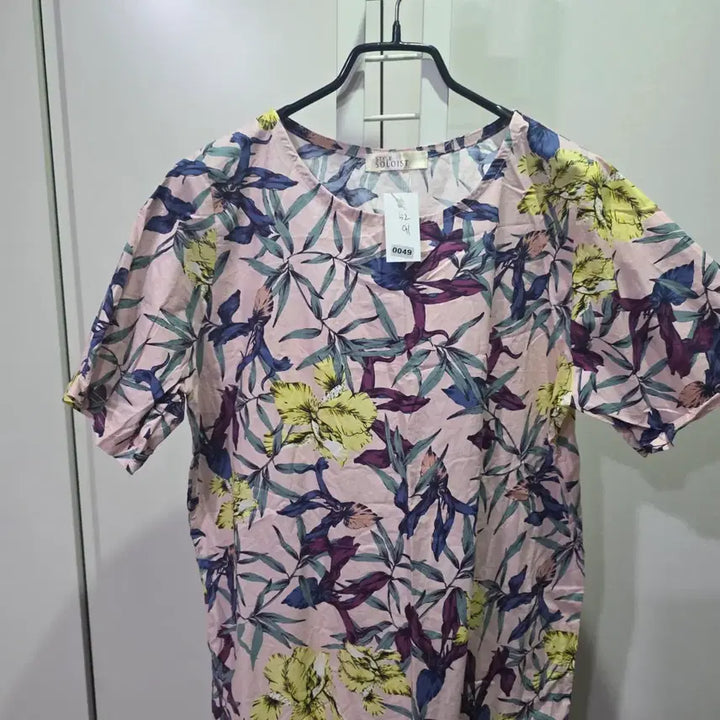 [BUNJANG] Soloist Flower Pattern Long Dress / 솔로이스트 플라워 반팔 롱 원피스 핑크