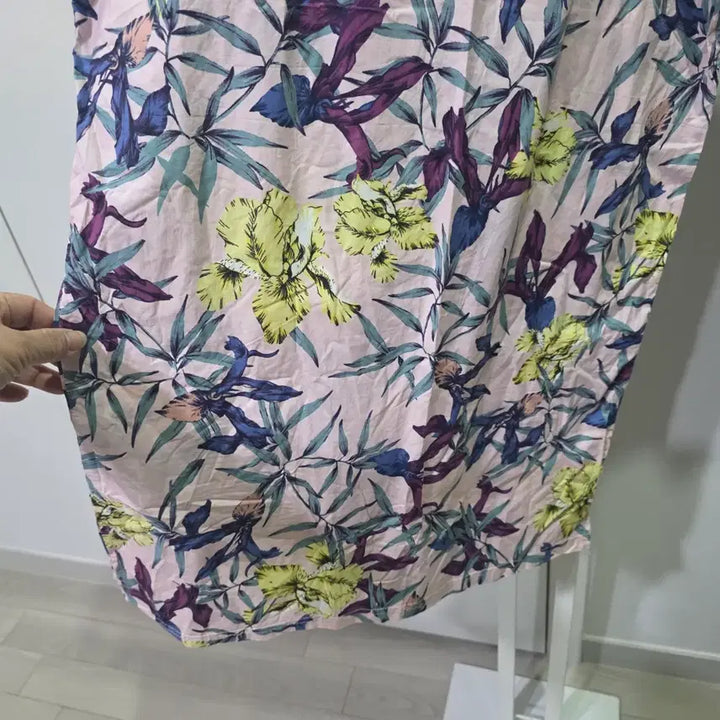 [BUNJANG] Soloist Flower Pattern Long Dress / 솔로이스트 플라워 반팔 롱 원피스 핑크