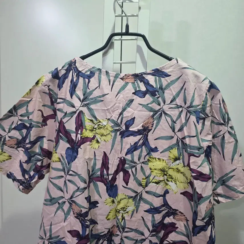 [BUNJANG] Soloist Flower Pattern Long Dress / 솔로이스트 플라워 반팔 롱 원피스 핑크
