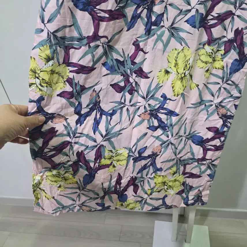 [BUNJANG] Soloist Flower Pattern Long Dress / 솔로이스트 플라워 반팔 롱 원피스 핑크