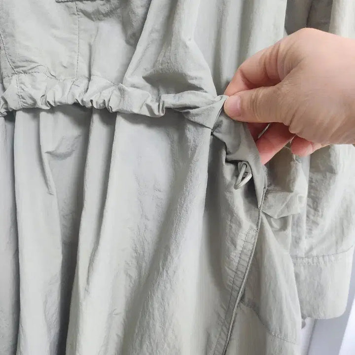 [BUNJANG] System Hooded Long Dress - Khaki / 시스템 후드 롱 원피스 카키