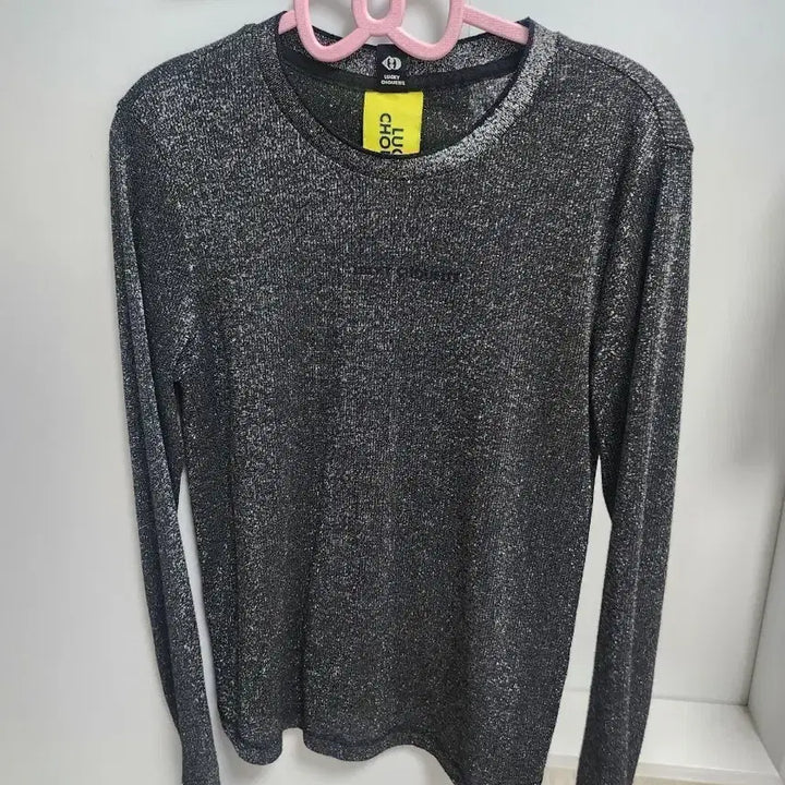 [BUNJANG] Lucky Chouette Black Glitter Long Sleeve T-shirt (M) / 럭키슈에뜨 블랙 글리터 긴팔 티셔츠 M