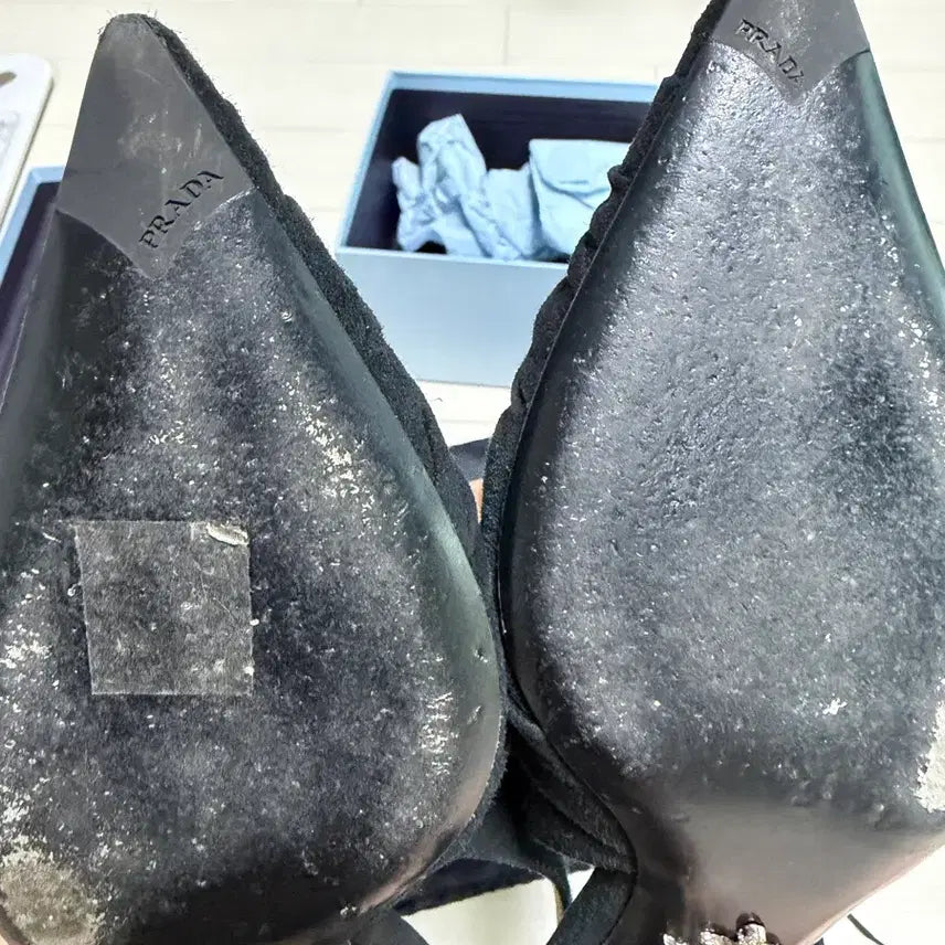 [BUNJANG] Prada Suede Slingback Shoes - Black - 35.5 / 프라다 스웨이드 슬링백 슈즈 /블랙/35.5