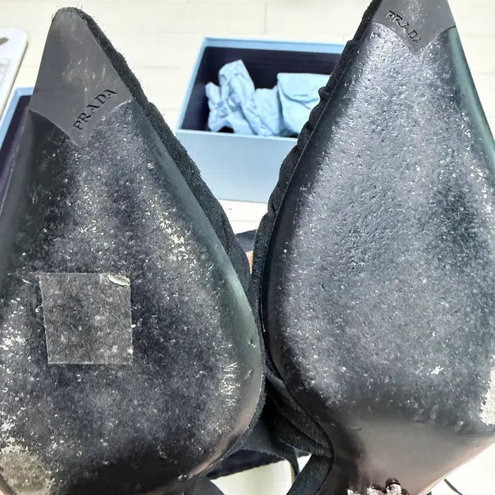 [BUNJANG] Prada Suede Slingback Shoes - Black - 35.5 / 프라다 스웨이드 슬링백 슈즈 /블랙/35.5
