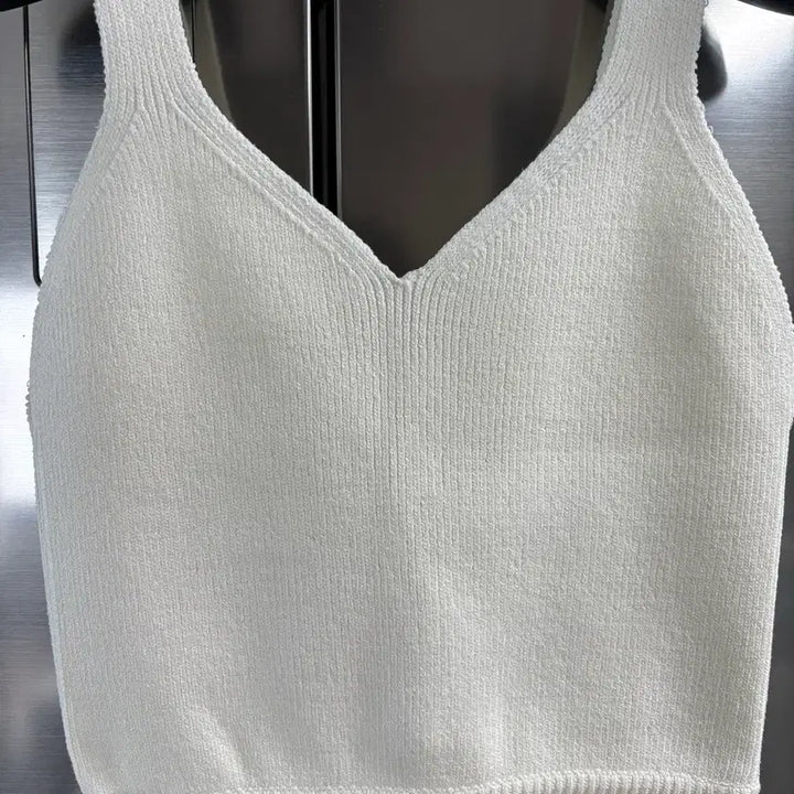 [BUNJANG] White Knit Bustier / 화이트 니트 뷔스티에