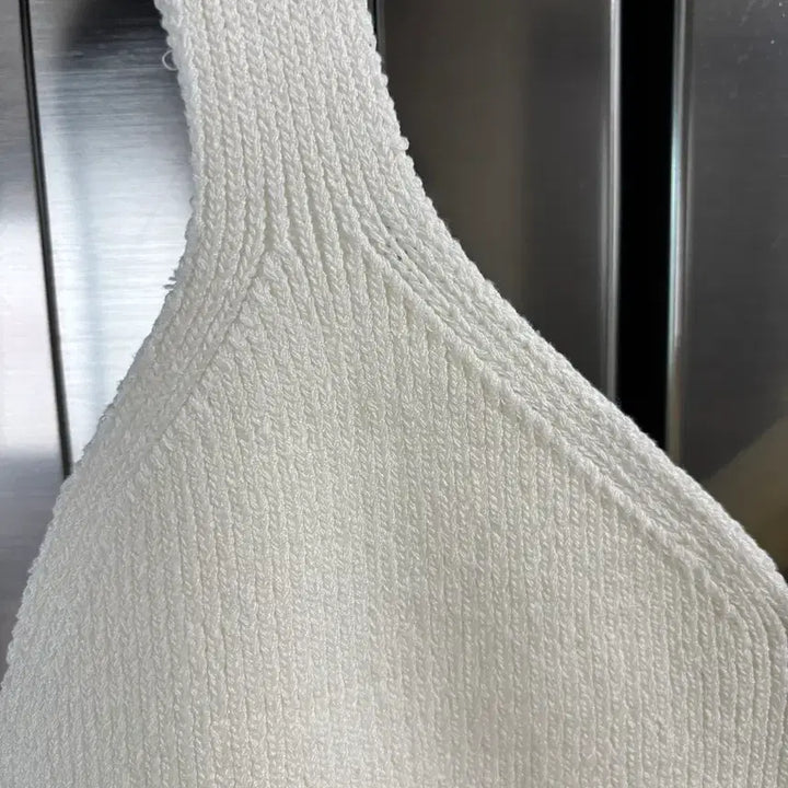 [BUNJANG] White Knit Bustier / 화이트 니트 뷔스티에
