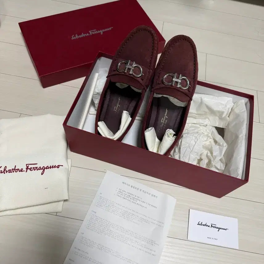 [BUNJANG] Ferragamo Berra Driving Shoes Wine 5.5D / 페라가모 여성 berra 드라이빙 슈즈 와인 5.5D