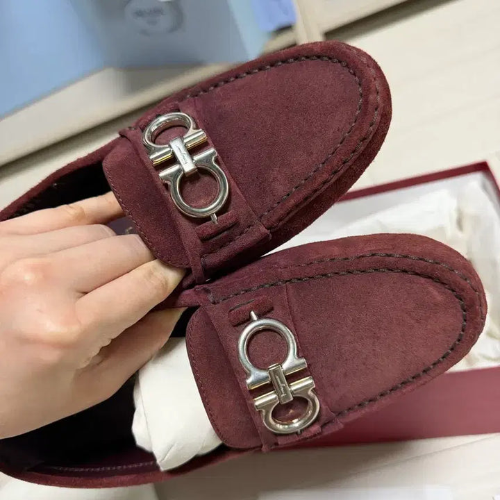 [BUNJANG] Ferragamo Berra Driving Shoes Wine 5.5D / 페라가모 여성 berra 드라이빙 슈즈 와인 5.5D