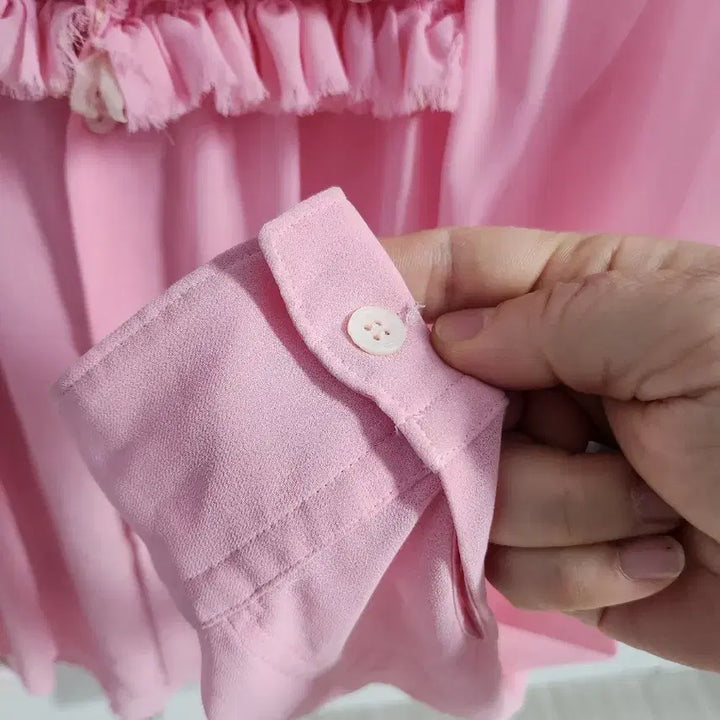 [BUNJANG] Comme des Garcons Pink Frill Blouse / 꼼데가르송  핑크색 프릴 장식 블라우스